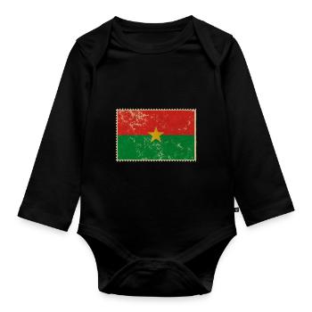 Burkina Faso - Organic Longsleeve Baby Bodysuit - black - Front