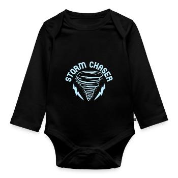 Storm Chaser Meteorology Meteorologist - Baby Bio-Langarm-Body - Schwarz - Vorne