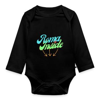 Rom Inside - Baby Bio-Langarm-Body - Schwarz - Vorne