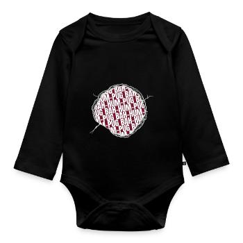 Dinosaur Tshirt Gift Idea Adorable Beagle Beard - Organic Longsleeve Baby Bodysuit - black - Front