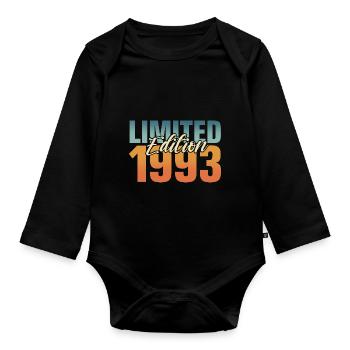 30e anniversaire 1993 Né 30 ans - Body Bébé bio manches longues - noir - Devant