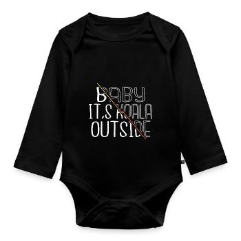 Christmas Dinosaur Tshirt Cool Funny Sayings Geek - Organic Longsleeve Baby Bodysuit - black - Front