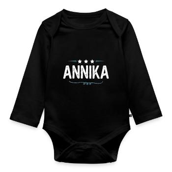 Annika - Baby Bio-Langarm-Body - Schwarz - Vorne