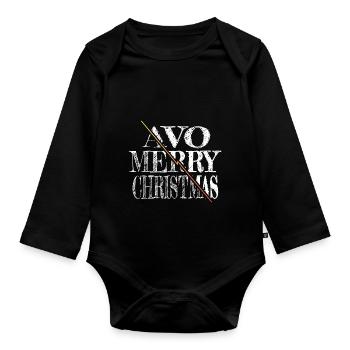 Couples Geek present bedroom Bubaprints - Organic Longsleeve Baby Bodysuit - black - Front