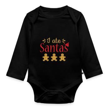 J’ai mangé du pain d’épices du Père Noël - Body Bébé bio manches longues - noir - Devant