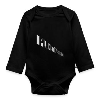planet over profit quote - Organic Longsleeve Baby Bodysuit - black - Front