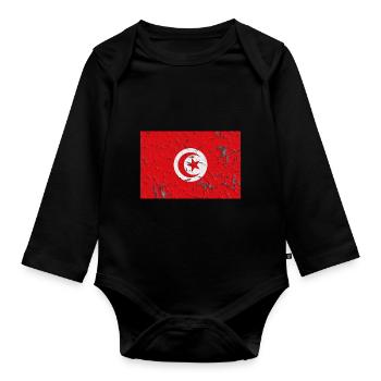 Tunisie - Body Bébé bio manches longues - noir - Devant