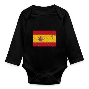 Espagne - Body Bébé bio manches longues - noir - Devant