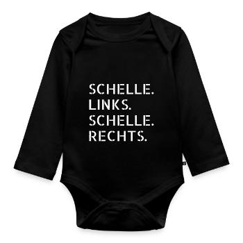 zitat spaß lieben spruch cool geburtstagsgeschenk - Baby Bio-Langarm-Body - Schwarz - Vorne