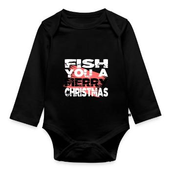 Dinosaurs Birthday Present Idea - Organic Longsleeve Baby Bodysuit - black - Front