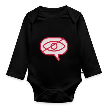 Do not see visual eye - Organic Longsleeve Baby Bodysuit - black - Front
