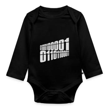 Binary Code Program Language - Organic Longsleeve Baby Bodysuit - black - Front
