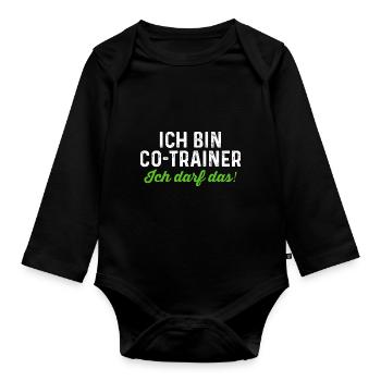 Co-Trainer Sport Coach Geschenk - Baby Bio-Langarm-Body - Schwarz - Vorne