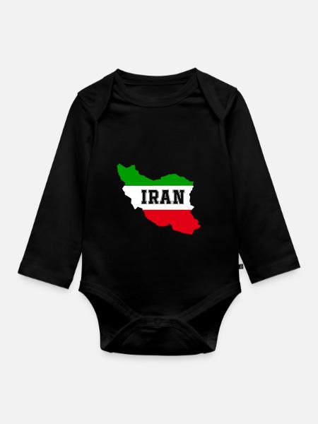 Iran - Baby Bio-Langarm-Body - Schwarz