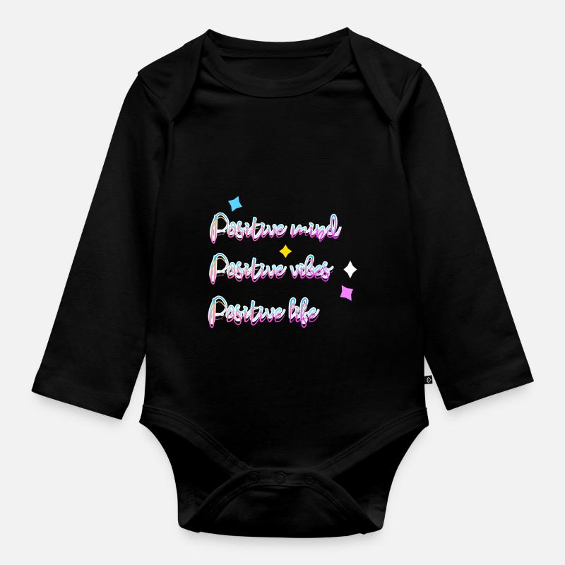 Positif - Body Bébé bio manches longues - noir
