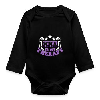 MMA Therapy - Organic Longsleeve Baby Bodysuit - black - Front