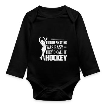If Figure Skating Was Easy Skate Ice Skater - Baby Bio-Langarm-Body - Schwarz - Vorne