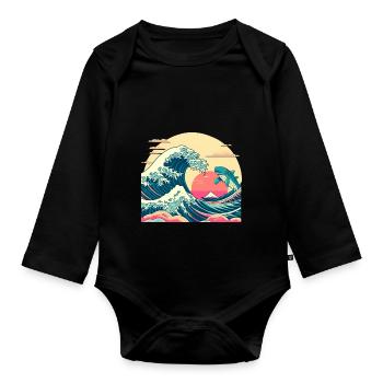 Wellenhai - Baby Bio-Langarm-Body - Schwarz - Vorne
