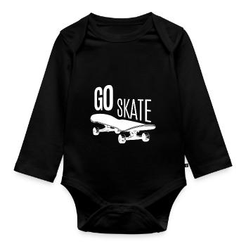 Skateboard SUP Surfing - Organic Longsleeve Baby Bodysuit - black - Front