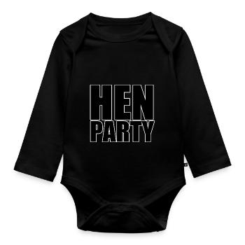 Hen Party - 1980s Style - Organic Longsleeve Baby Bodysuit - black - Front