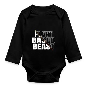 vegetarian vegetable gift joke jokes happy vegan - Organic Longsleeve Baby Bodysuit - black - Front