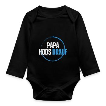 Papa hods drauf - Baby Bio-Langarm-Body - Schwarz - Vorne
