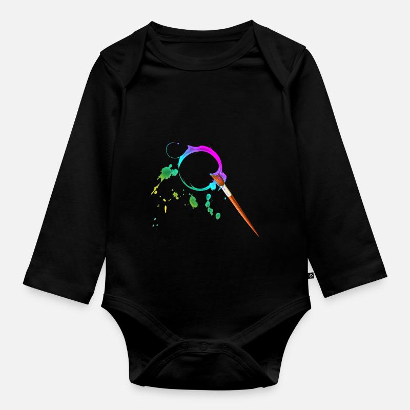 Painter - Organic Longsleeve Baby Bodysuit - black
