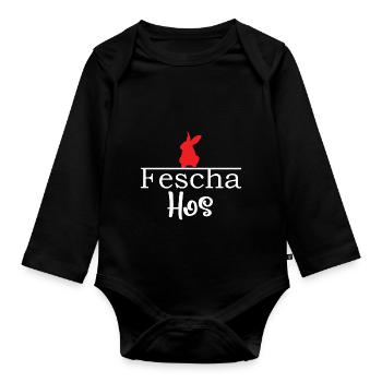 Lustiger Spruch Witzig Humor Geschenkidee - Baby Bio-Langarm-Body - Schwarz - Vorne