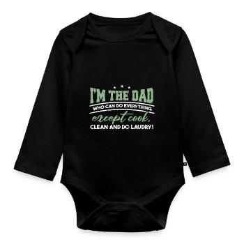 Ich bin der Vater - Baby Bio-Langarm-Body - Schwarz - Vorne