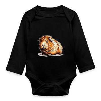Meerschweinchen sind einfach tolle Haustiere - Baby Bio-Langarm-Body - Schwarz - Vorne