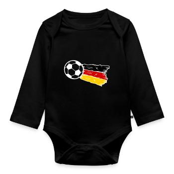 Germany Soccer Team - Organic Longsleeve Baby Bodysuit - black - Front