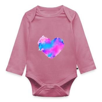 Fiançailles de mariage Saint-Valentin Love Fête des mères - Body Bébé bio manches longues - mauve - Devant