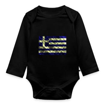 Greece - Organic Longsleeve Baby Bodysuit - black - Front