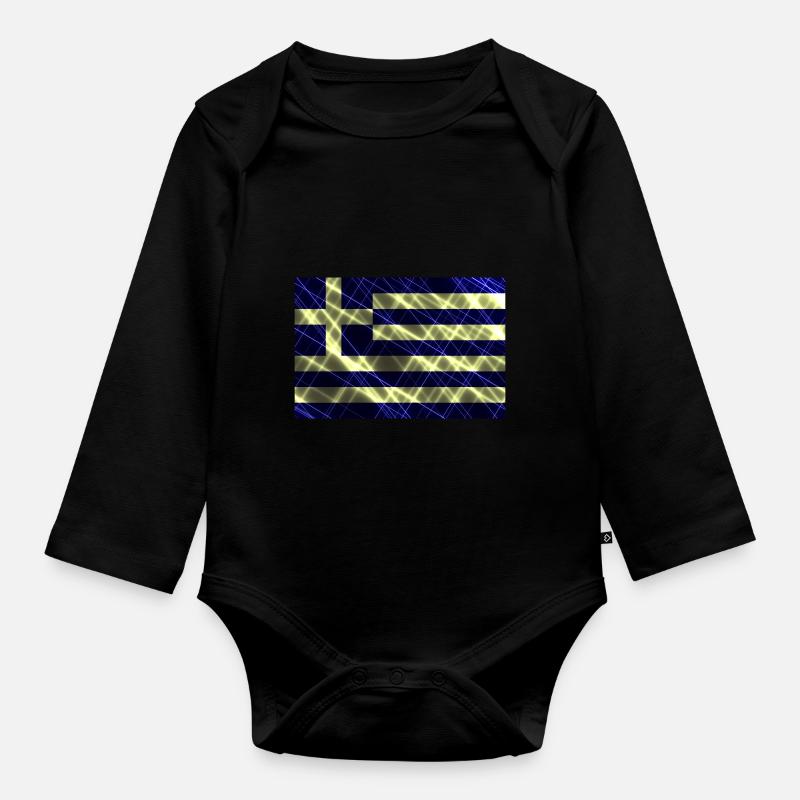 Grèce - Body Bébé bio manches longues - noir