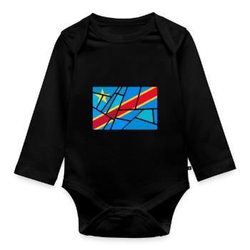 Kongo - Baby Bio-Langarm-Body - Schwarz - Vorne