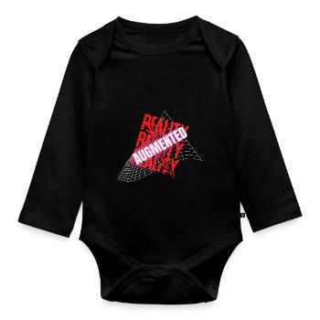 Reality Augmented Anamorphic - Organic Longsleeve Baby Bodysuit - black - Front