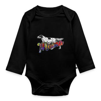 Irish Setter Irish Setter Mama - Organic Longsleeve Baby Bodysuit - black - Front