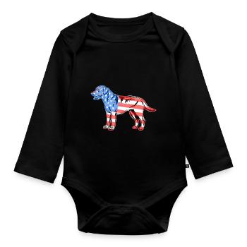 Labrador Retriever Labrador Retriever Flag - Organic Longsleeve Baby Bodysuit - black - Front