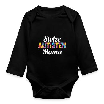 Mama Mutter Autismus Autist Autisten - Baby Bio-Langarm-Body - Schwarz - Vorne