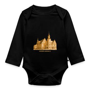 Coswig Anhalt Rathaus Sachsen-Anhalt Elbe - Baby Bio-Langarm-Body - Schwarz - Vorne