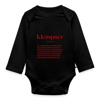 Klempner Definition - Baby Bio-Langarm-Body - Schwarz - Vorne
