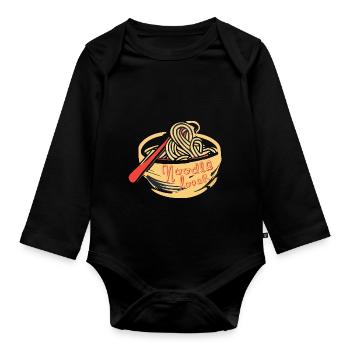 NUDELN - Baby Bio-Langarm-Body - Schwarz - Vorne