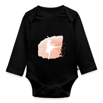 Dancing Dance Music - Organic Longsleeve Baby Bodysuit - black - Front