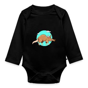 Aardvark - Organic Longsleeve Baby Bodysuit - black - Front