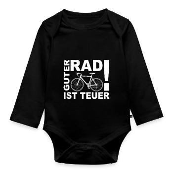 A good bike is expensive - Organic Longsleeve Baby Bodysuit - black - Front