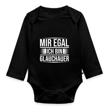Mir egal Glauchau - Baby Bio-Langarm-Body - Schwarz - Vorne