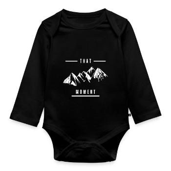 that moment - Organic Longsleeve Baby Bodysuit - black - Front