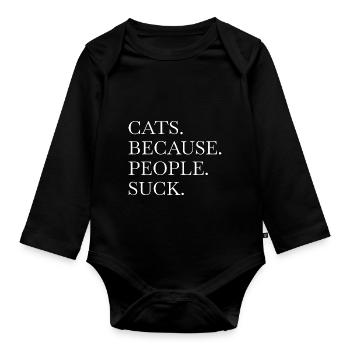 Noeud papillon I Love Cats Déclaration anniversaire - Body Bébé bio manches longues - noir - Devant
