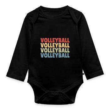 Retro Volleyball Sports Spiker Vintage - Body Bébé bio manches longues - noir - Devant