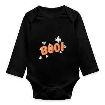 Boo fantôme - Body Bébé bio manches longues - noir - Devant